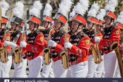 high-school-marching-band-saxophone-section-sax-players-usa-J1N3J4
