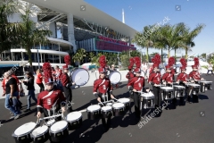 Mandatory Credit: Photo by Mark Humphrey/AP/Shutterstock (10546400s)
The Marjory Stoneman Douglas High School marching band arrives before the NFL Super Bowl 54 football game between the San Francisco 49ers and Kansas City Chiefs, in Miami Gardens, Fla
49ers Chiefs Super Bowl Football, Miami Gardens, USA - 02 Feb 2020